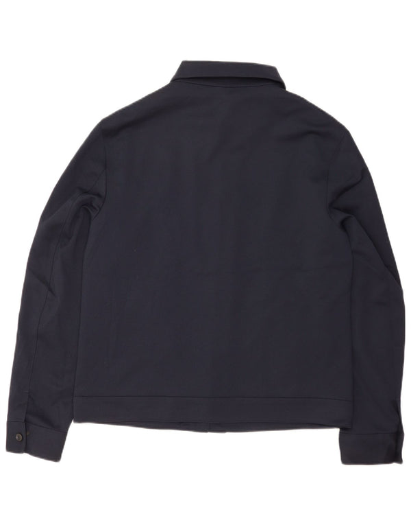 Zara Mens Bomber Jacket UK 40 Large Navy Blue Polyester