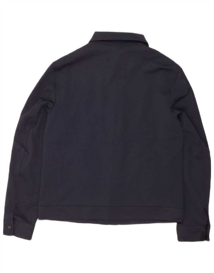 Zara Mens Bomber Jacket UK 40 Large Navy Blue Polyester