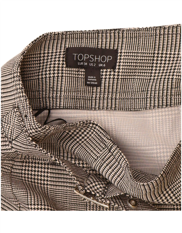Topshop Womens Mini Skirt UK 6 XS W24 Grey Check Polyester