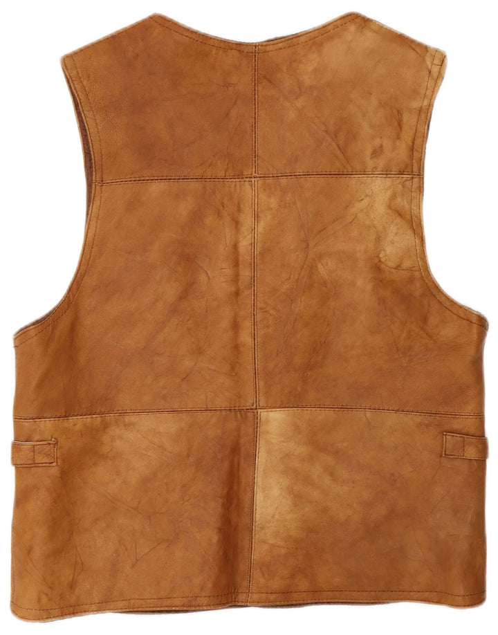Vintage Mens Leather Utility Jacket UK 38 Medium Brown