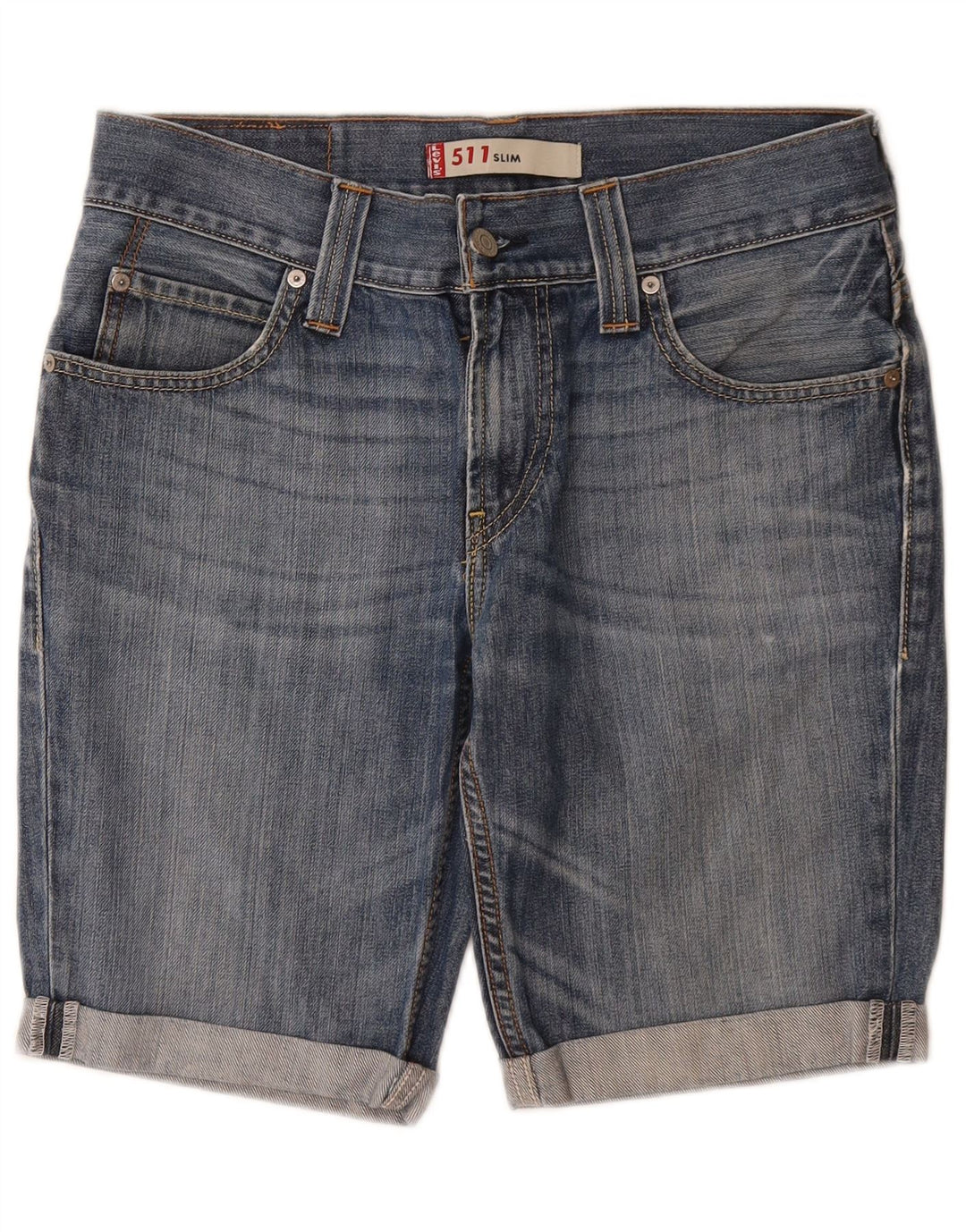 LEVI'S Mens 511 Slim Denim Shorts W32 Medium Blue Cotton