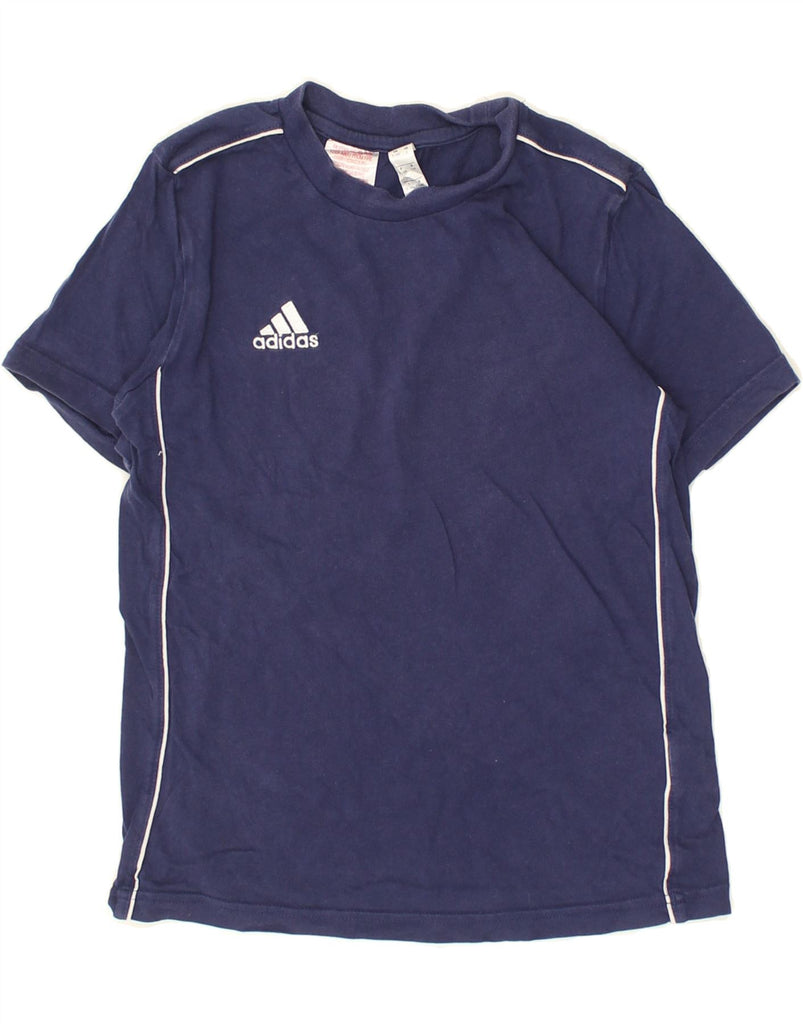 ADIDAS Boys T-Shirt Top 9-10 Years Navy Blue Cotton | Vintage Adidas | Thrift | Second-Hand Adidas | Used Clothing | Messina Hembry 