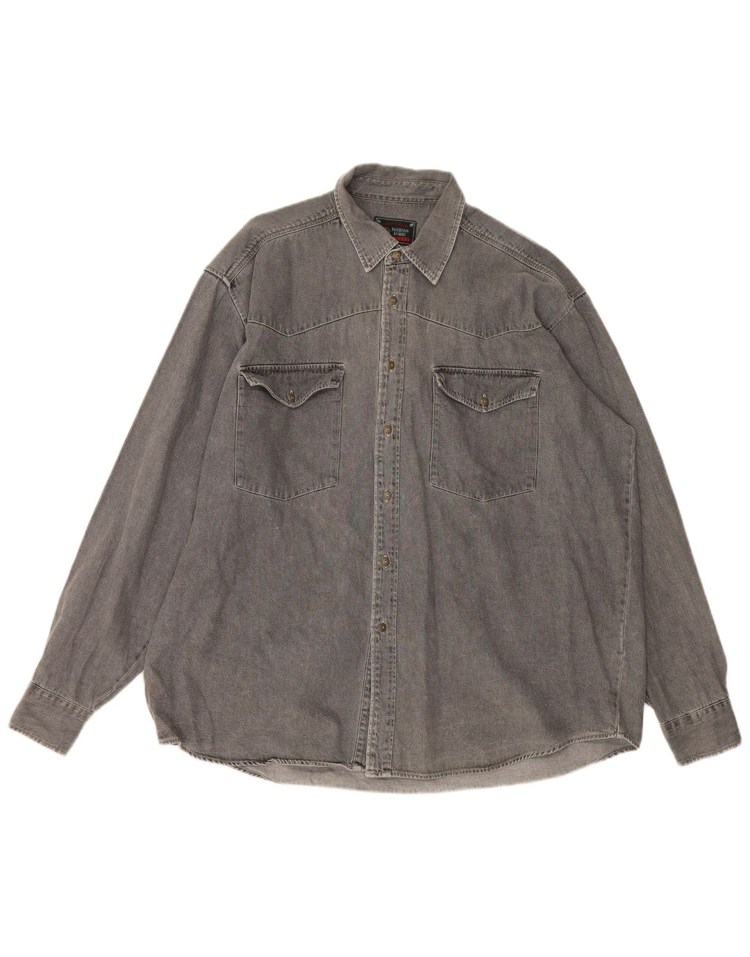 Vintage Mens Shirt XL Grey Cotton