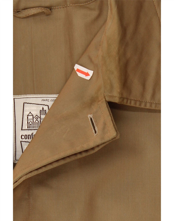 Vintage Womens Hooded Loose Fit Overcoat IT 40 Small Beige