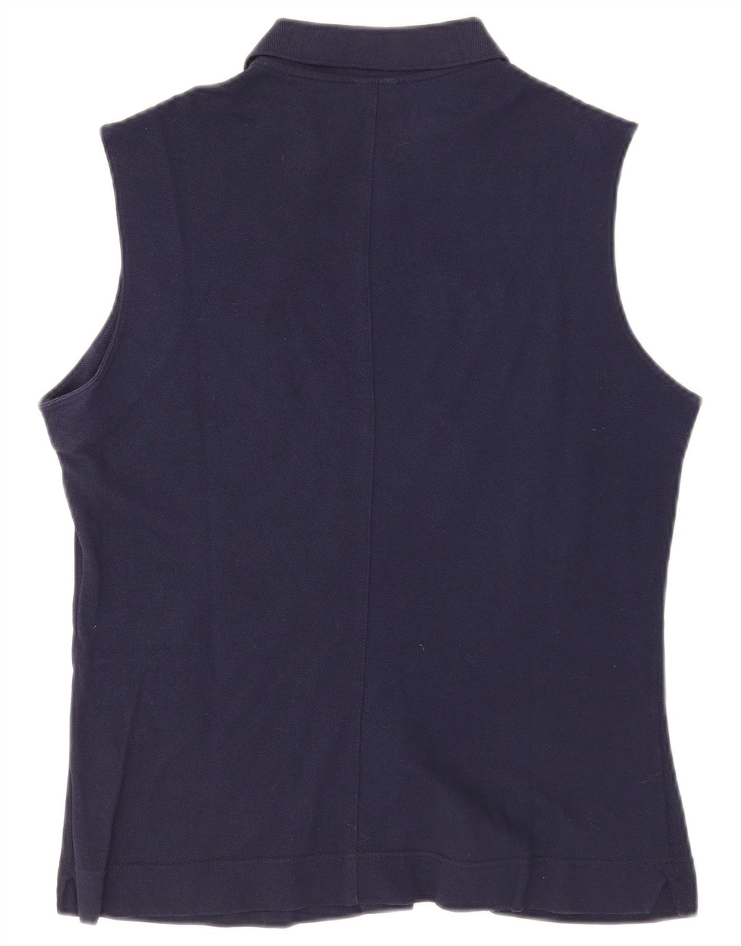 Lacoste Womens Sleeveless Shirt Size 46 XL Navy Blue Cotton