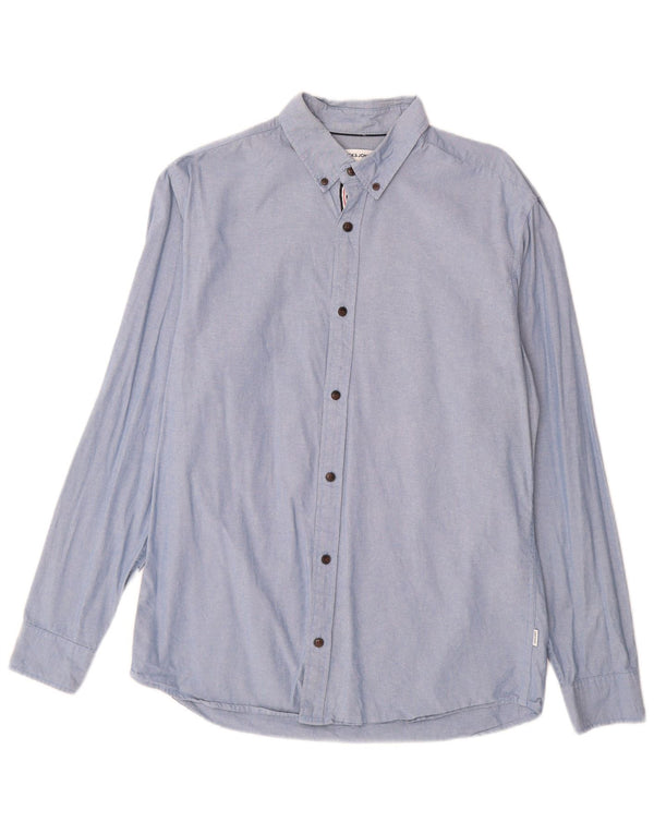 Jack & Jones Mens Shirt Large Blue Cotton