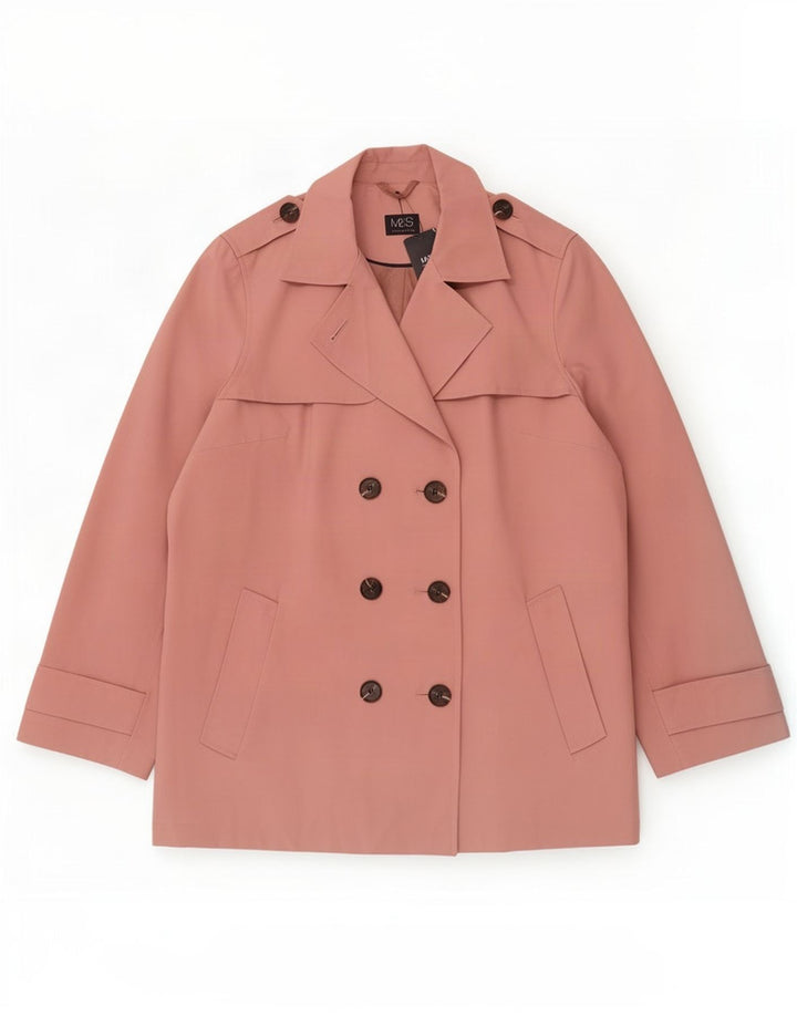 Marks & Spencer Womens Trench Coat UK 18 XL Pink Polyester