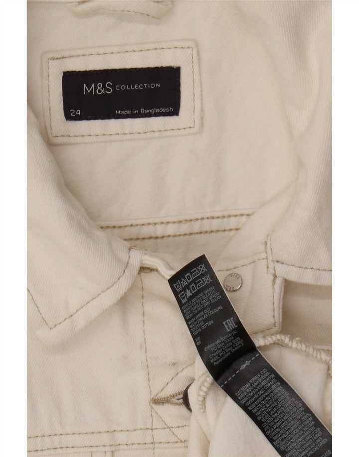 Marks & Spencer Womens Denim Jacket UK 24 4XL Off White Cotton