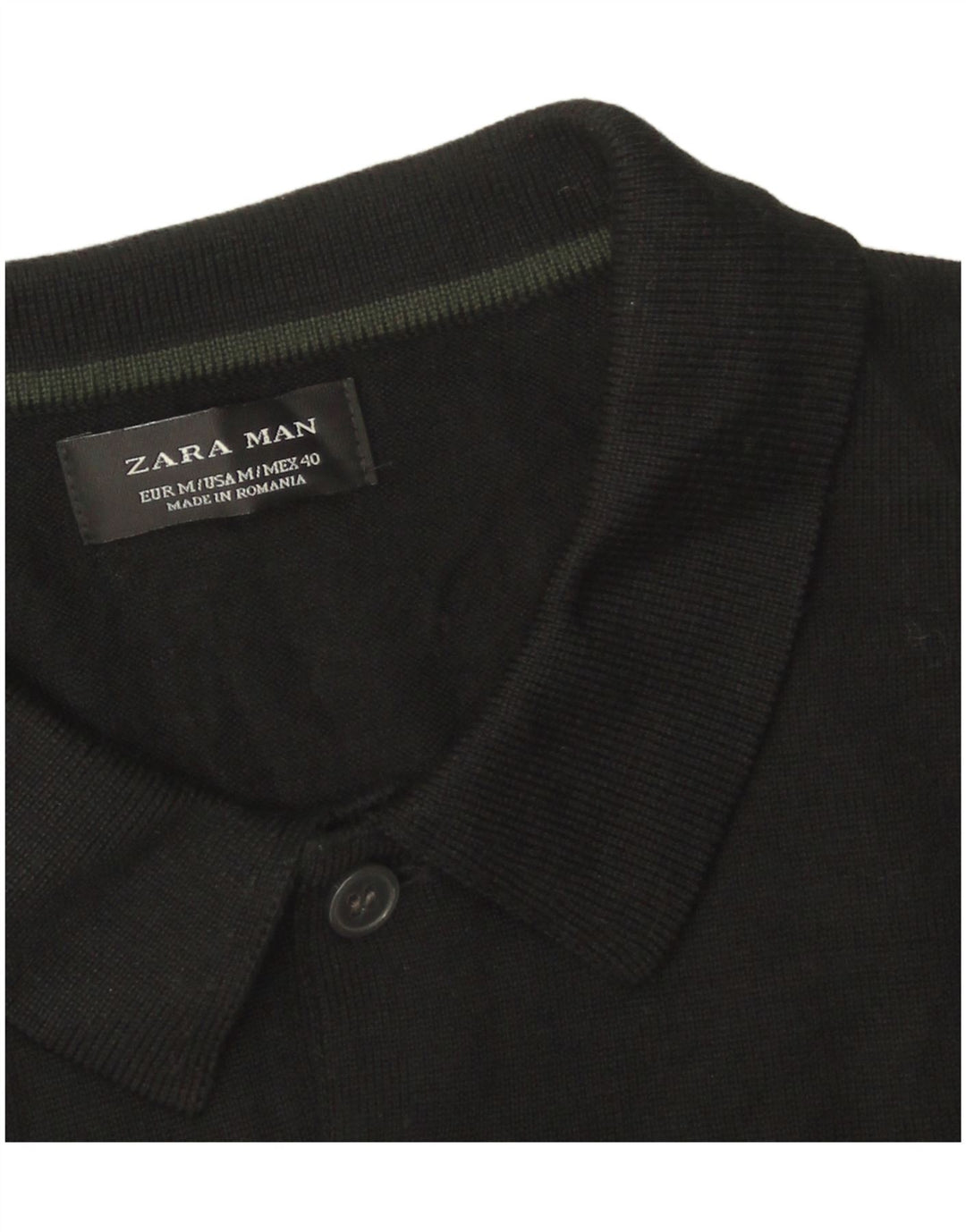Zara Mens Polo Neck Jumper Sweater Medium Black