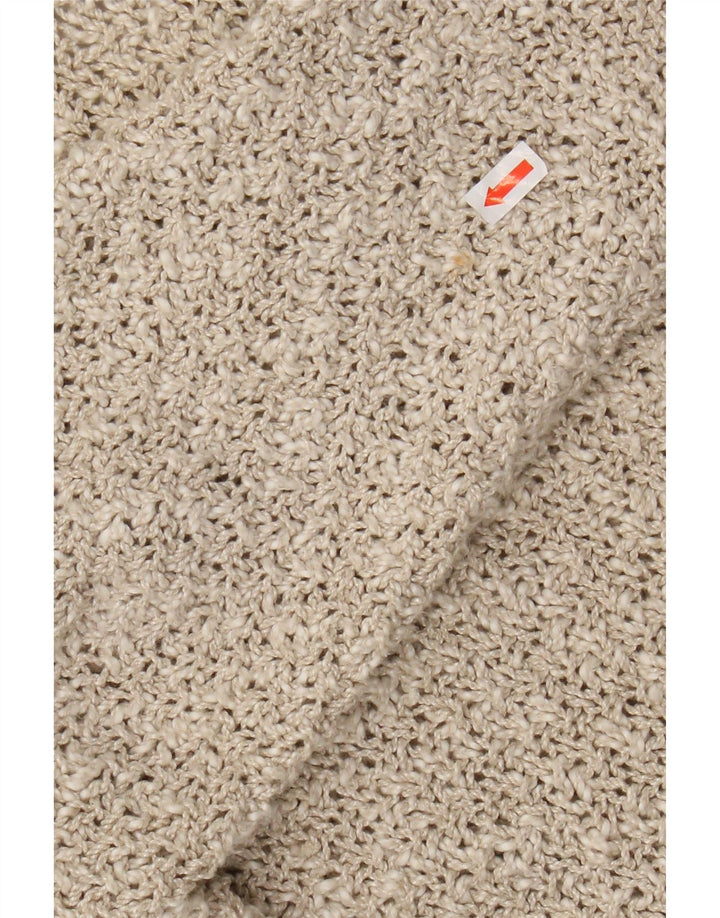 Tivoli Womens Oversized Cardigan Sweater UK 14 Medium Beige Linen