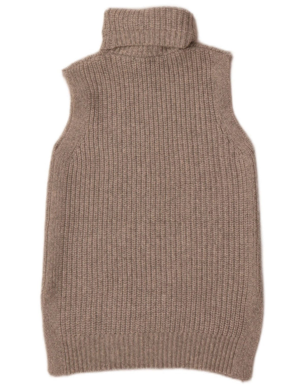Marks & Spencer Womens Roll Neck Vest Tank Top UK 10 Small Grey Polyester