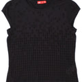 Puma Womens See Through Top UK 12 Medium  Navy Blue Geometric Viscose