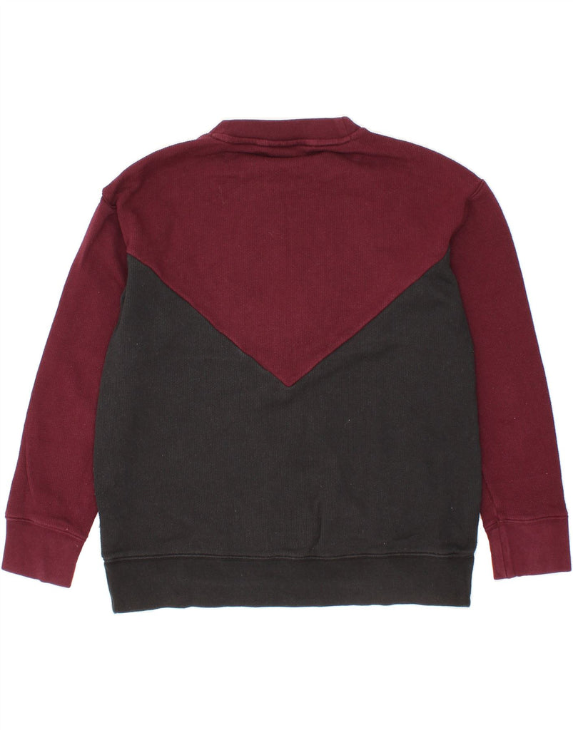 ADIDAS Womens Graphic Sweatshirt Jumper UK 6 XS  Black Colourblock Cotton Vintage Adidas and Second-Hand Adidas from Messina Hembry 