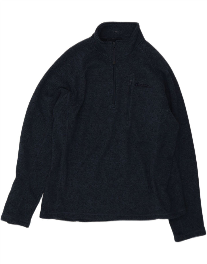 MOUNTAIN WAREHOUSE Mens Zip Neck Fleece Jumper XL Navy Blue Flecked Vintage Mountain Warehouse and Second-Hand Mountain Warehouse from Messina Hembry 