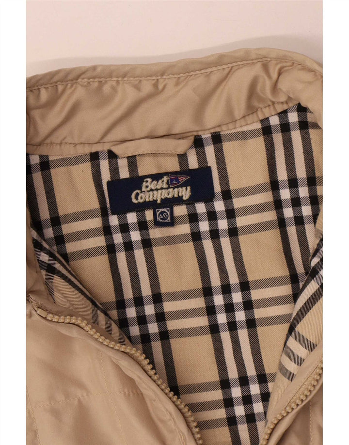 Best Company Womens Quilted Jacket IT 46 Large Beige Polyester