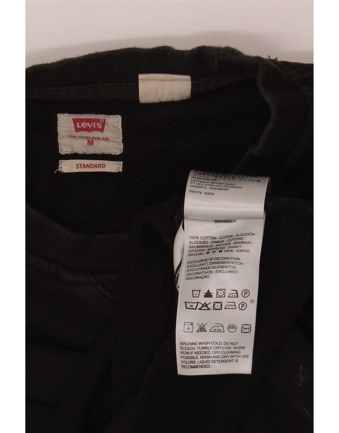 Levi's Womens Standard Oversized Sweatshirt Jumper UK 14 Medium Black