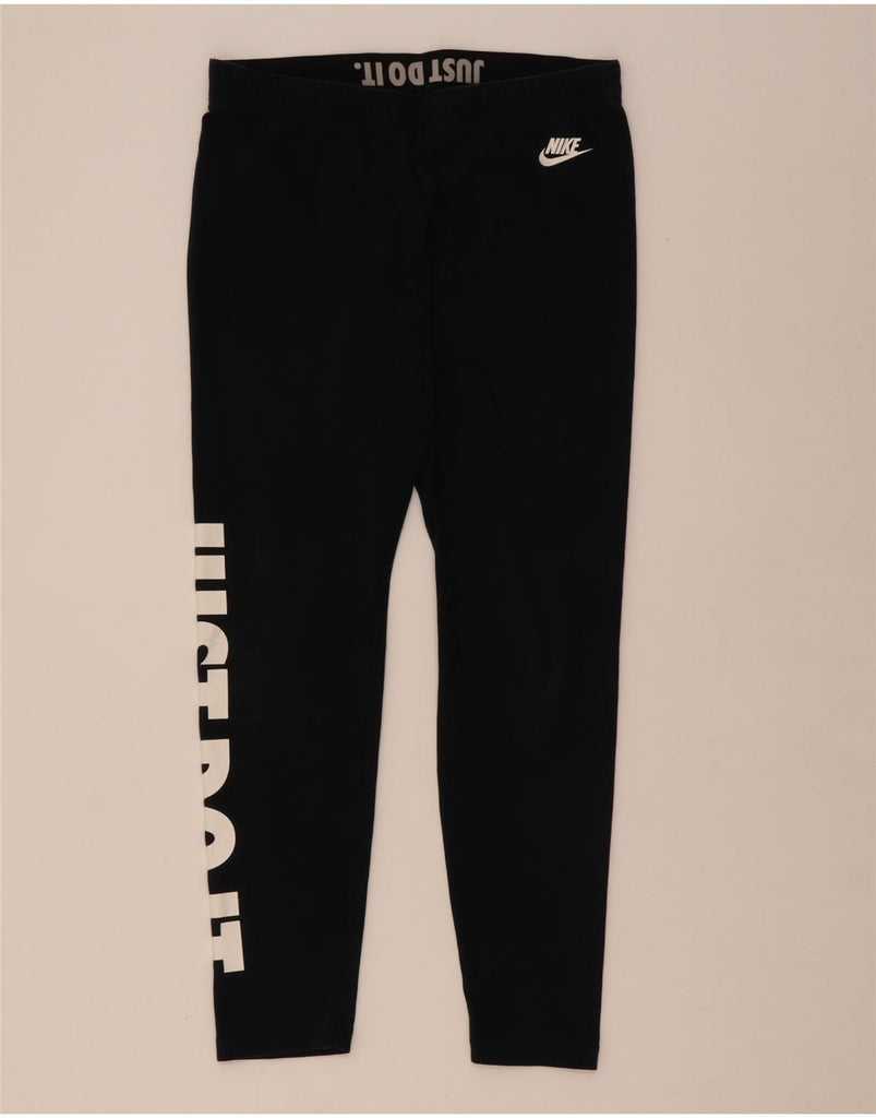 NIKE Womens Crop Graphic Leggings UK 14 Large Black Cotton Vintage Nike and Second-Hand Nike from Messina Hembry 