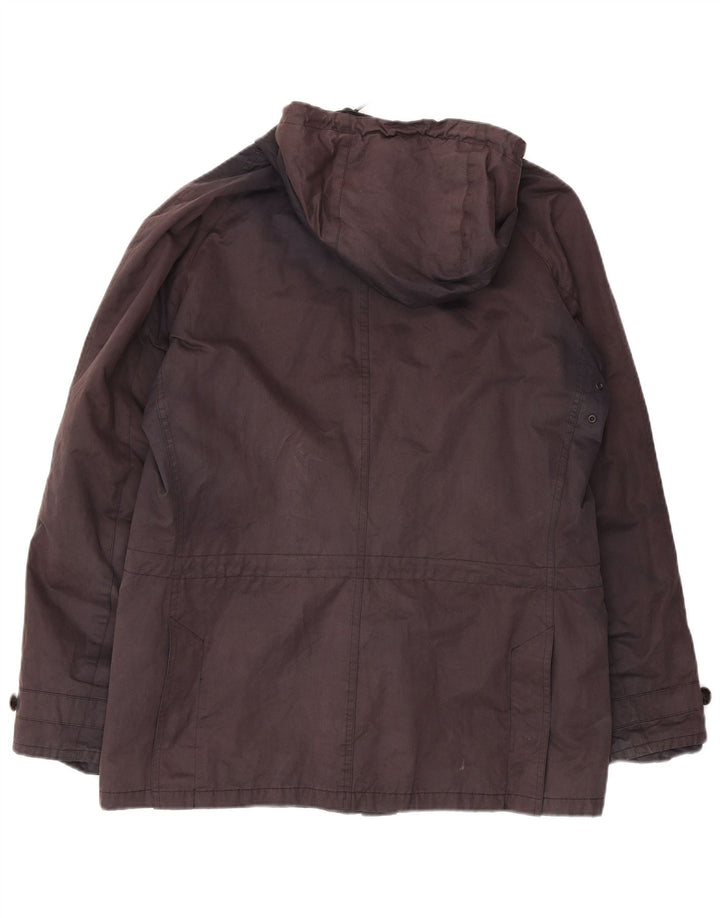 Barbour Mens Hooded Waterproof Jacket UK 38 Medium Navy Blue Cotton