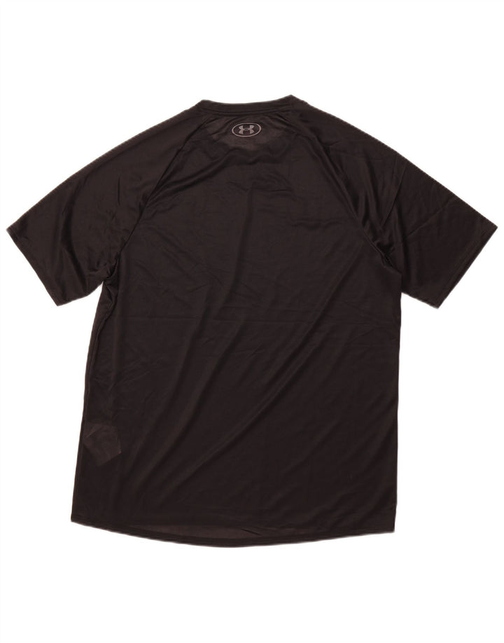 UNDER ARMOUR Mens Grant Fit T-Shirt Top Large Black Polyester