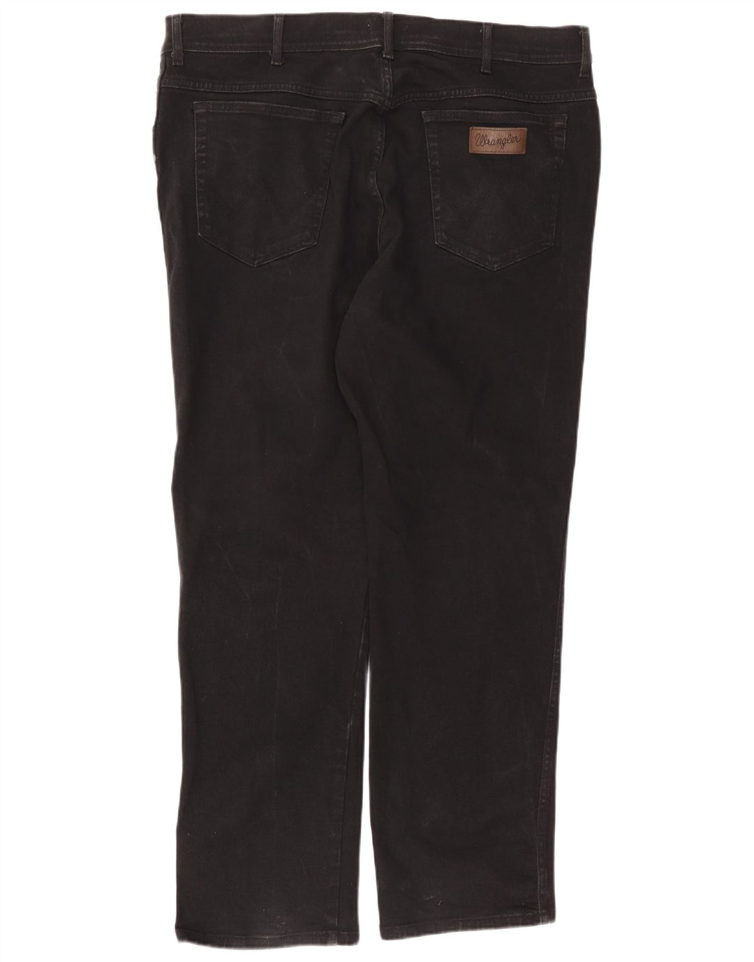 Wrangler Mens Texas Straight Jeans W42 L32 Black Cotton