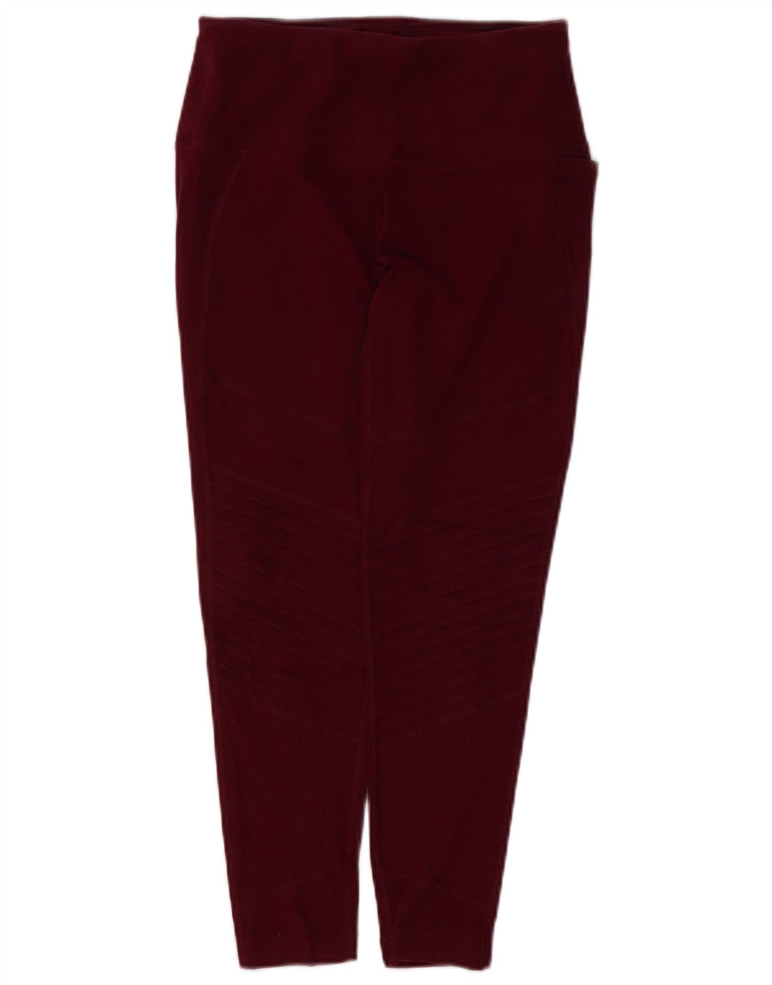 REEBOK Womens Crop Leggings UK 10 Small Burgundy Cotton