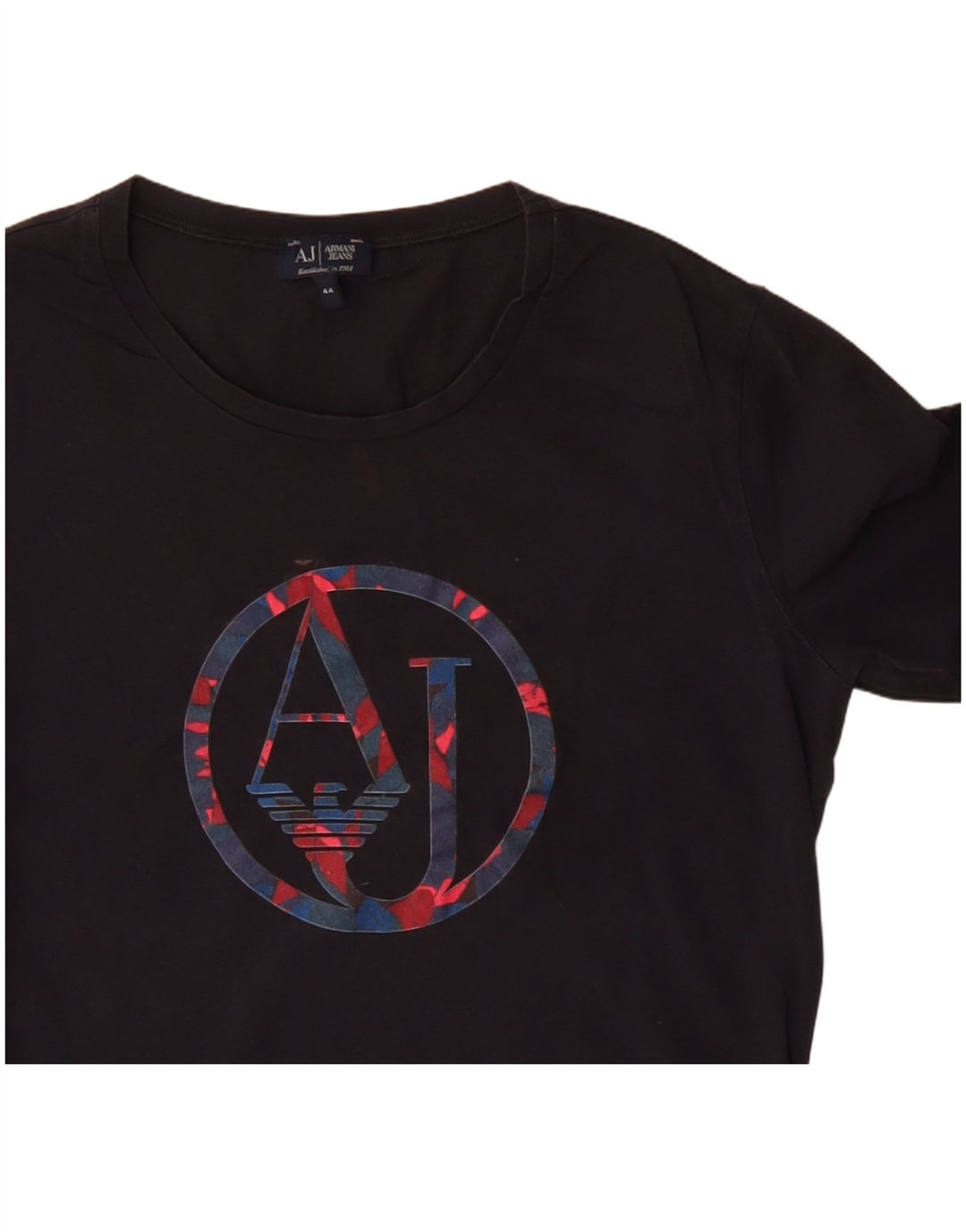 Armani Jeans Womens Graphic Top Long Sleeve IT 44 Medium Black Cotton