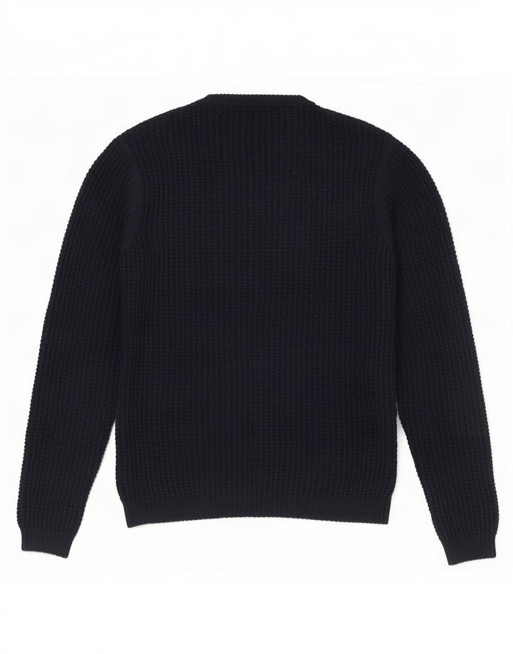Zara Mens Crew Neck Jumper Sweater Large Navy Blue