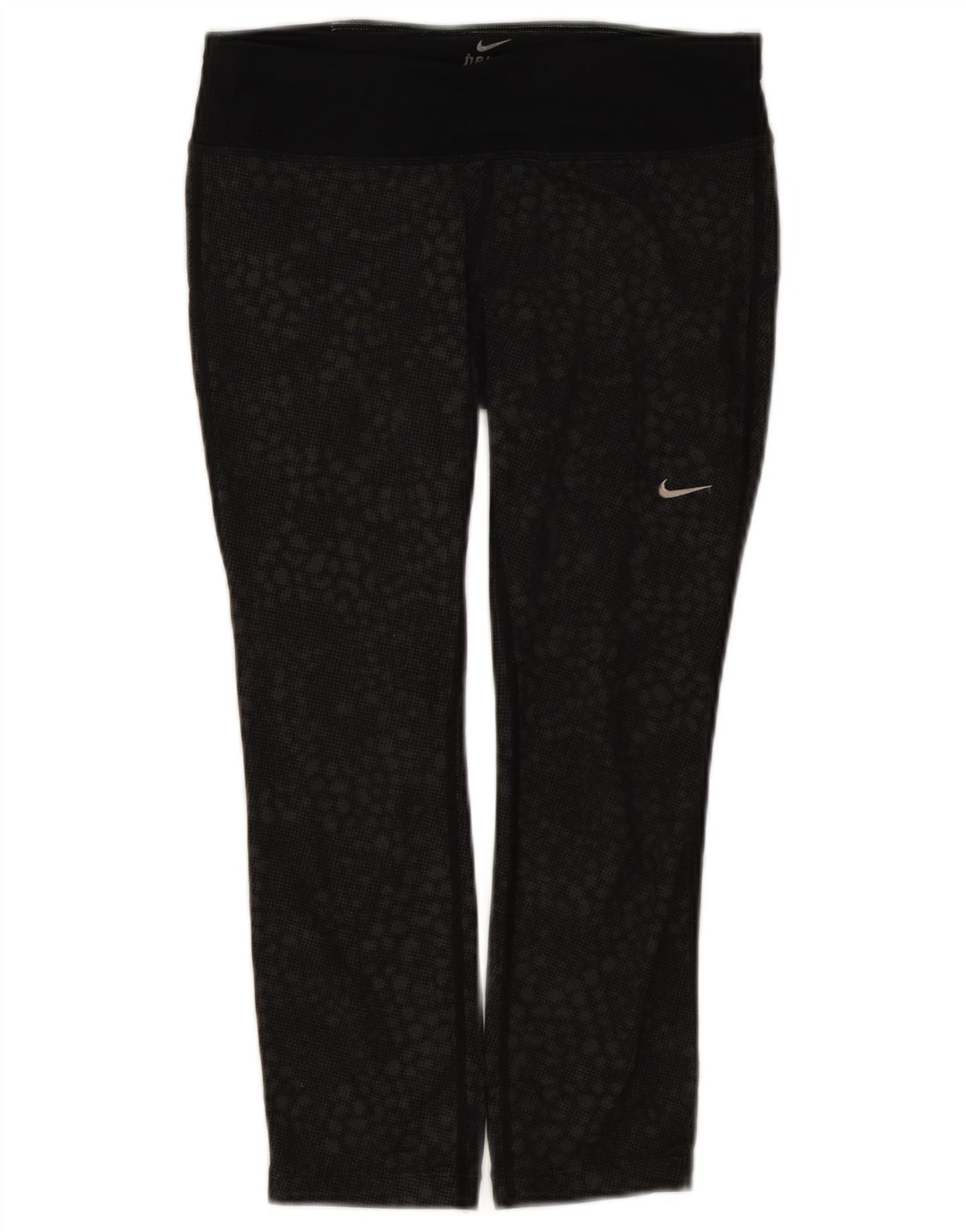Nike Womens Dri Fit Leggings UK 10 Small  Black Geometric