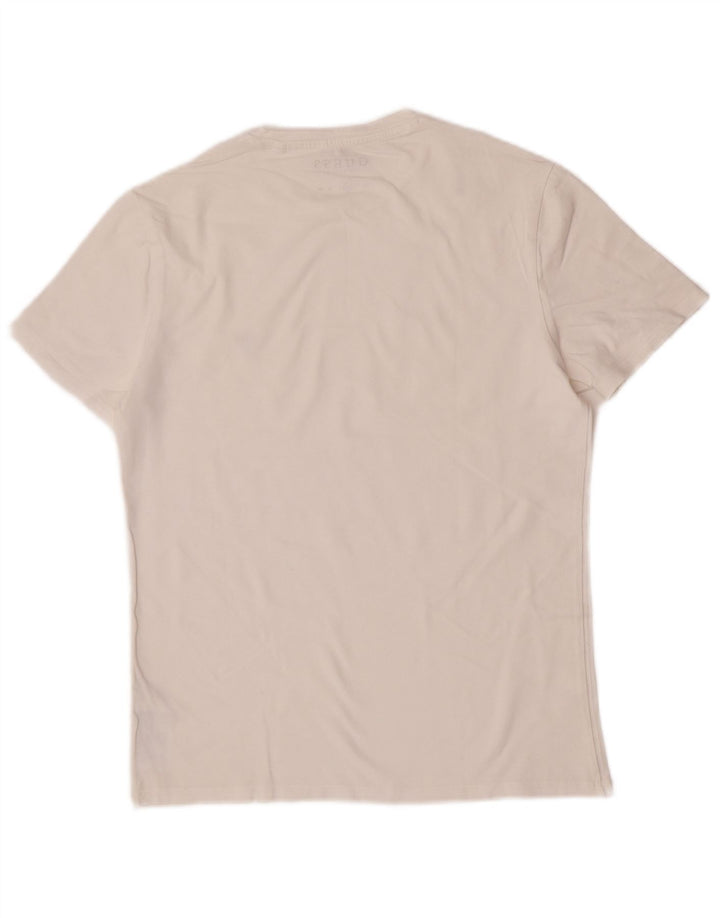 Guess Mens Super Slim Fit T-Shirt Top Medium White Cotton
