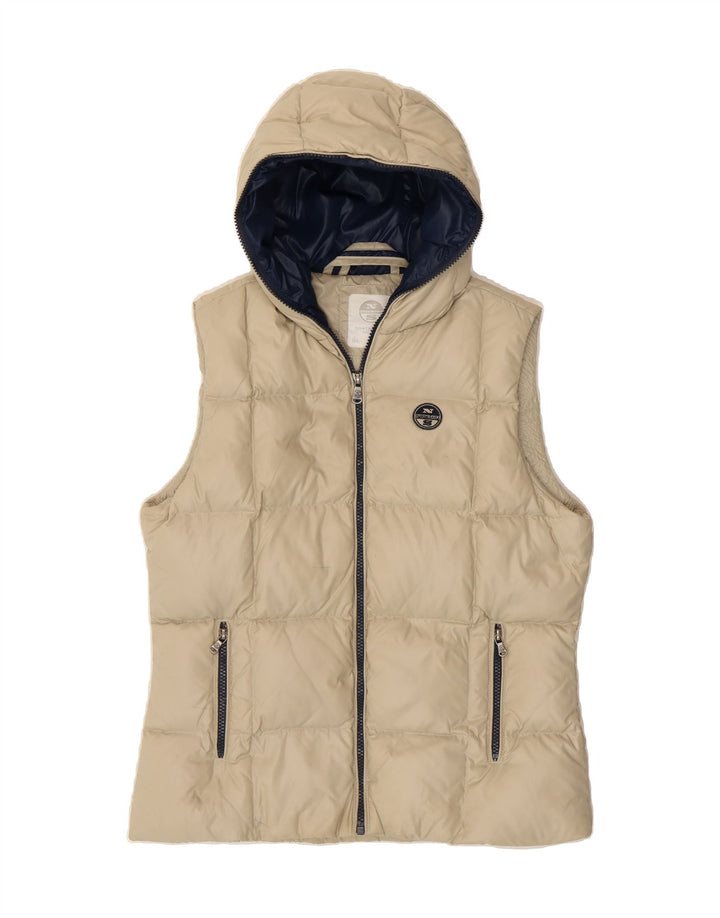 NORTH SAILS Boys Hooded Padded Gilet 13-14 Years Beige Polyamide Vintage North Sails and Second-Hand North Sails from Messina Hembry 