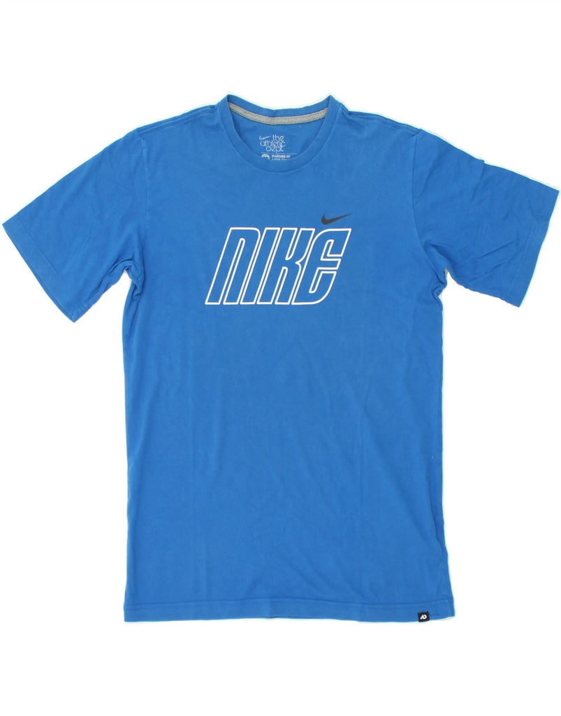 NIKE Mens Standard Fit Graphic T-Shirt Top UK 38/40 Medium Blue Cotton | Vintage Nike | Thrift | Second-Hand Nike | Used Clothing | Messina Hembry 