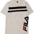 FILA Mens Graphic T-Shirt Top Medium White Striped Cotton