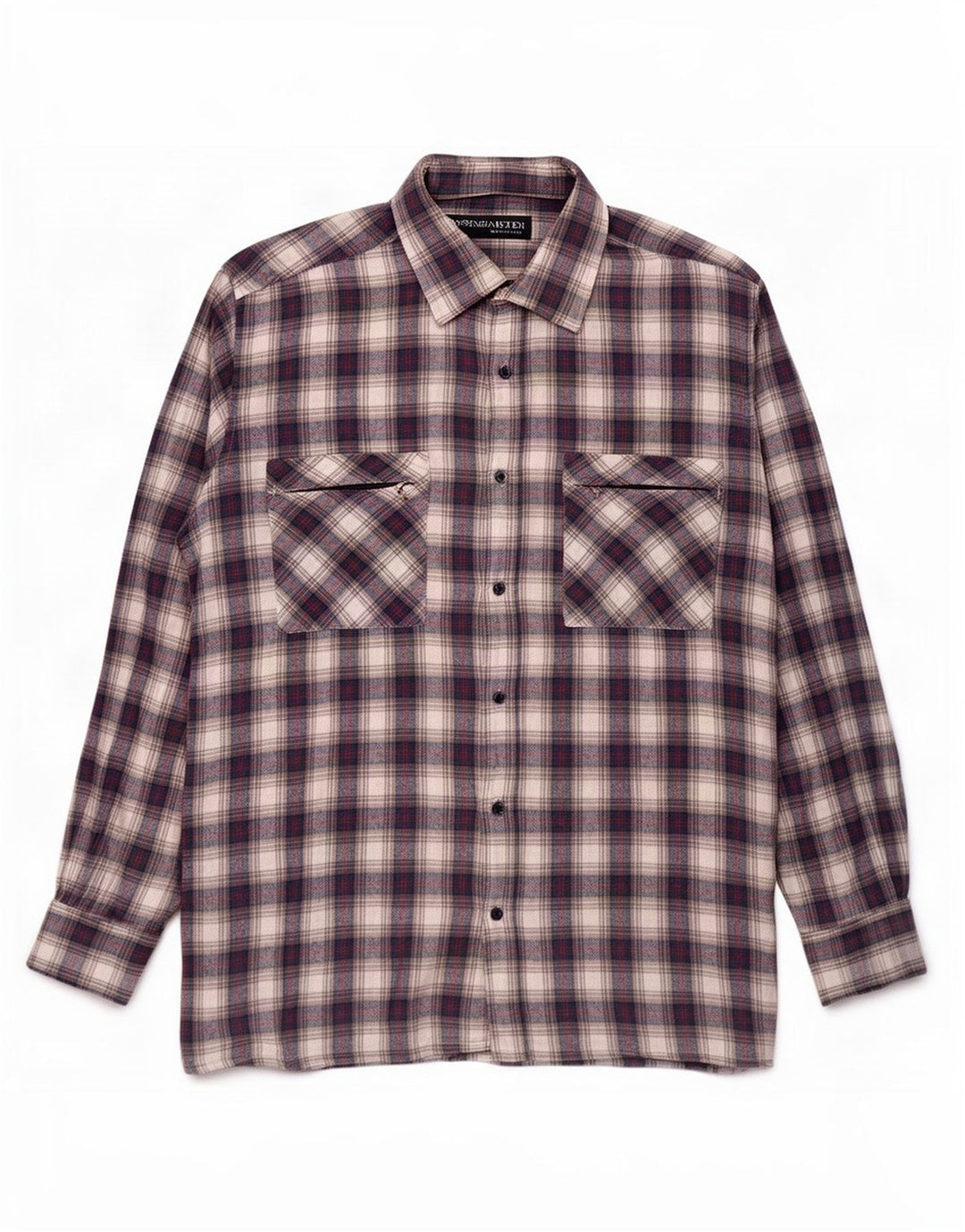 Rosengarten Mens Flannel Shirt Medium Blue Check Cotton