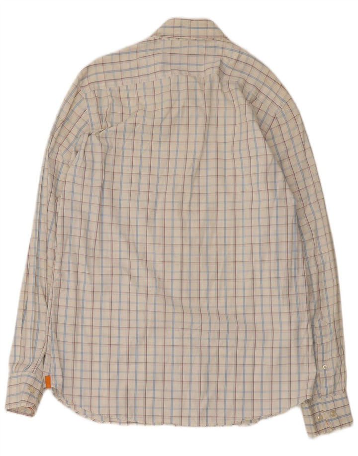 Massimo Dutti Mens Shirt Large White Check