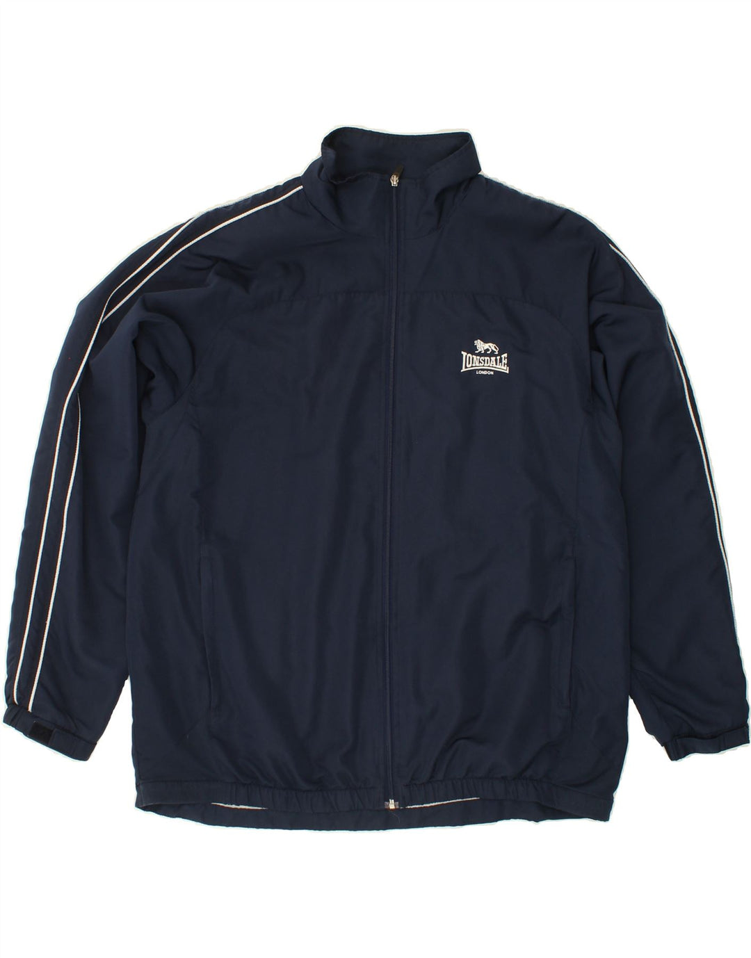 LONSDALE Mens Tracksuit Top Jacket Large Navy Blue Polyester