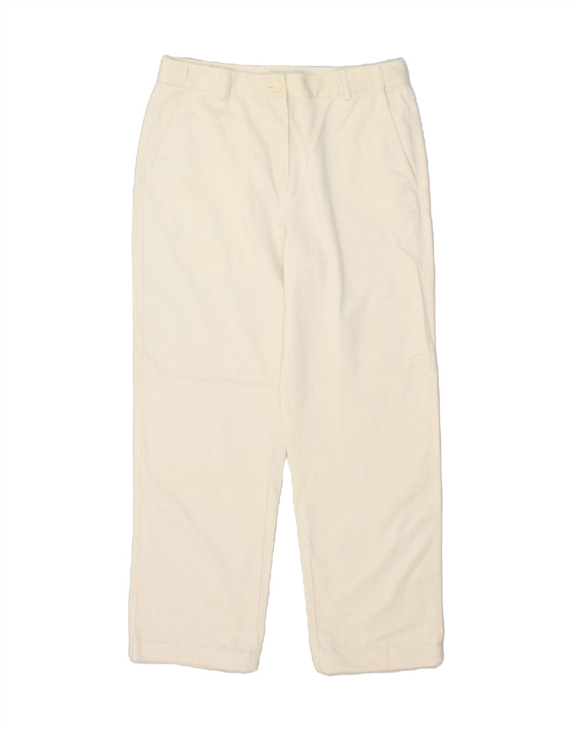 L.L.BEAN Womens Classic Fit Casual Trousers US 8 Medium W28 L27 Off White | Vintage L.L.Bean | Thrift | Second-Hand L.L.Bean | Used Clothing | Messina Hembry 