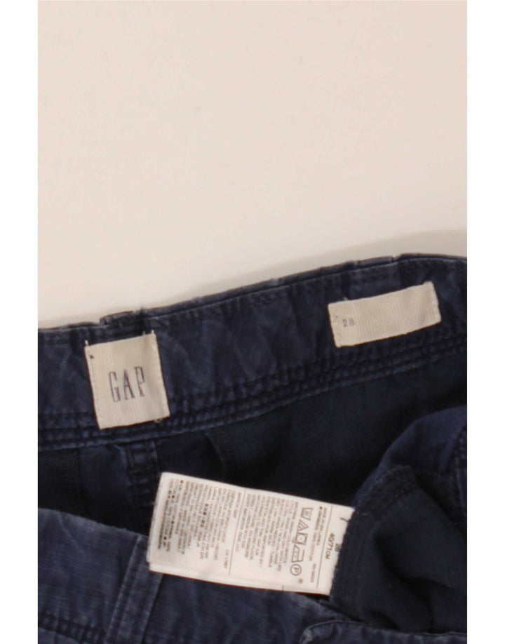 Gap Mens Cargo Shorts W28 Medium Navy Blue Striped Cotton