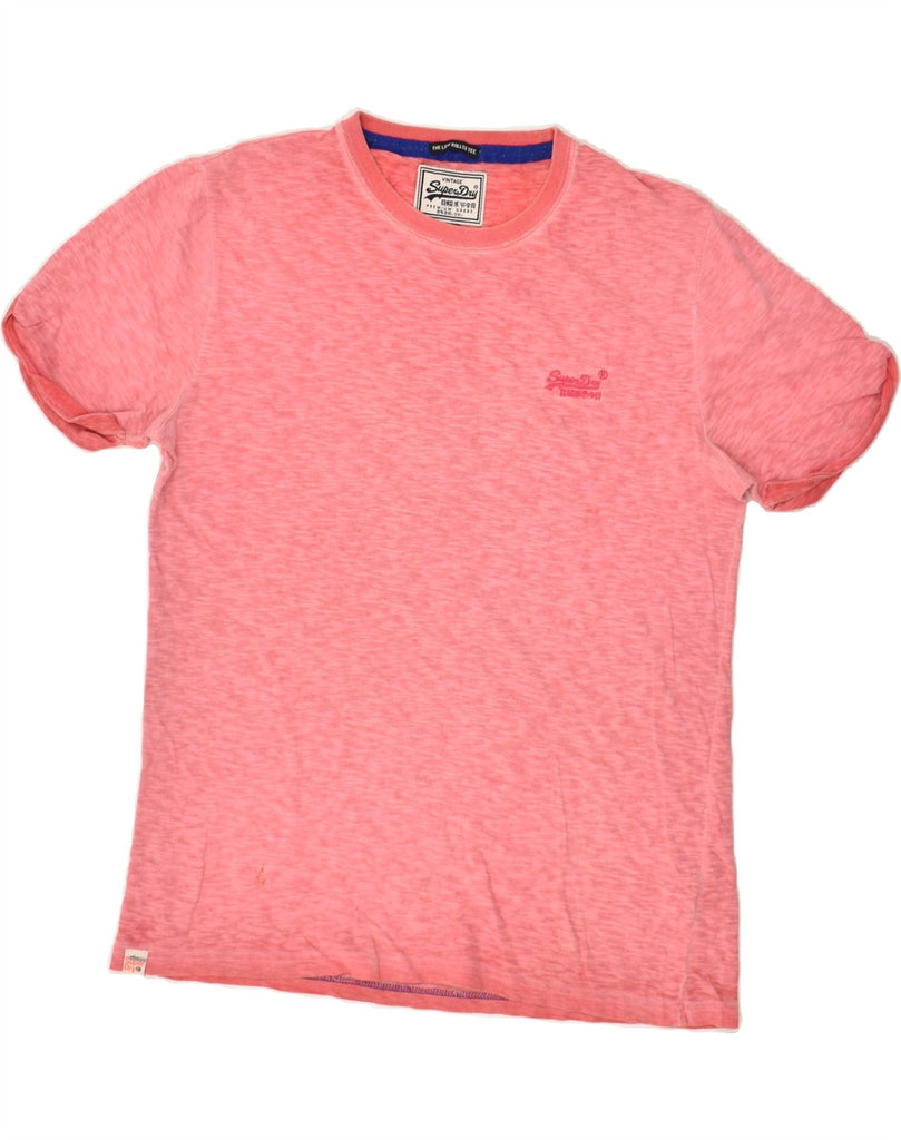 SUPERDRY Mens T-Shirt Top Medium Pink Flecked Cotton | Vintage Superdry | Thrift | Second-Hand Superdry | Used Clothing | Messina Hembry 