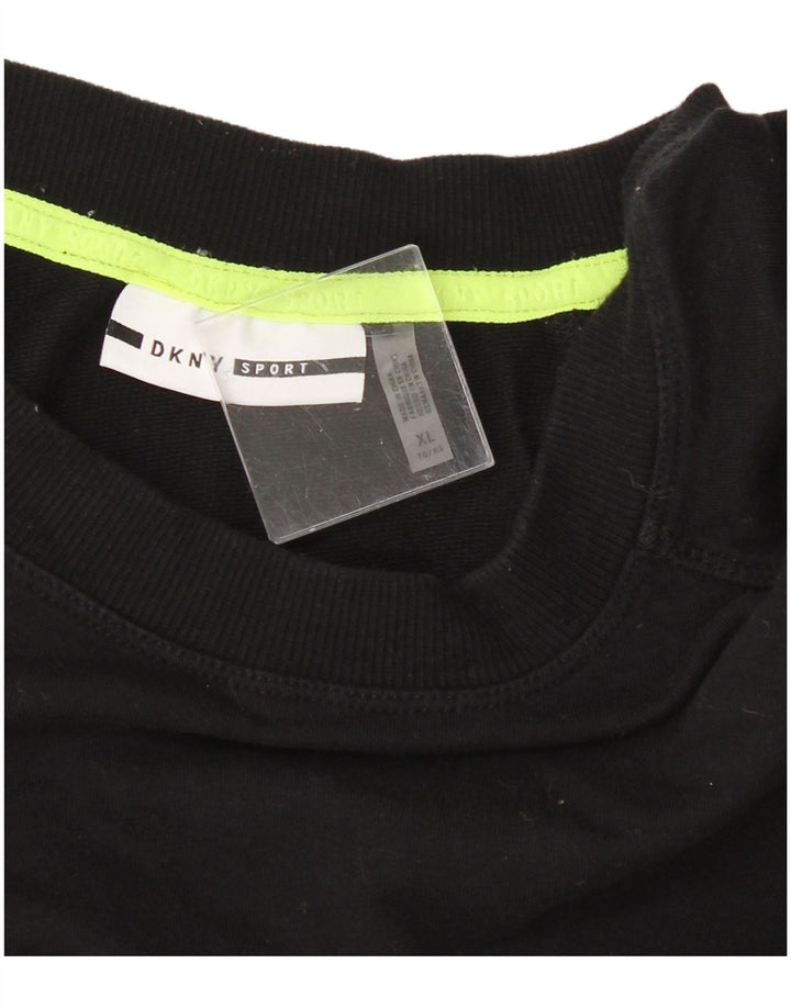 DKNY Womens Sweatshirt Jumper UK 18 XL Black Cotton
