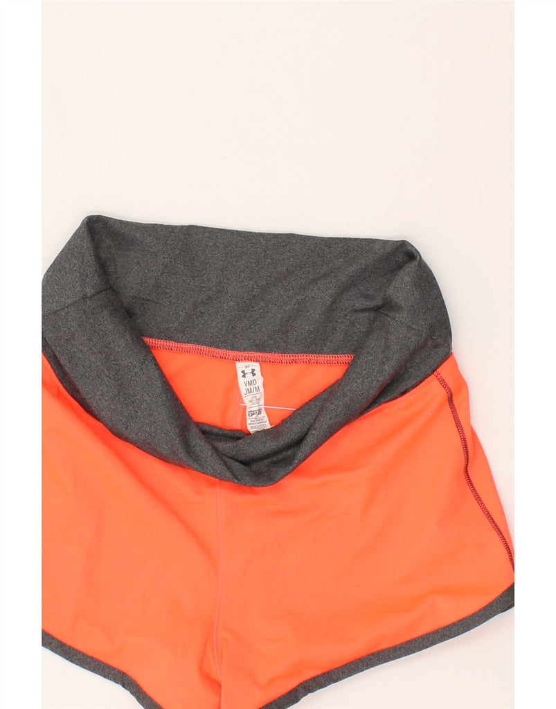 UNDER ARMOUR Girls Graphic Sport Shorts 9-10 Years Medium Orange Polyester | Vintage Under Armour | Thrift | Second-Hand Under Armour | Used Clothing | Messina Hembry 