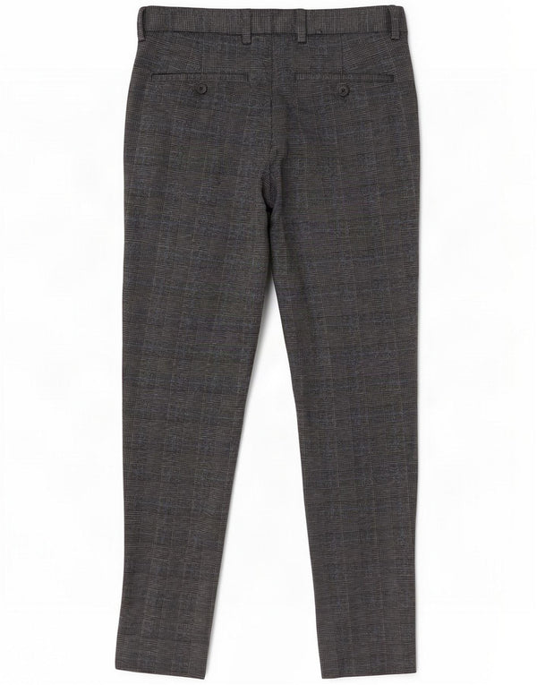 Jack & Jones Mens Marco Slim Chino Trousers W28 L27 Grey Houndstooth