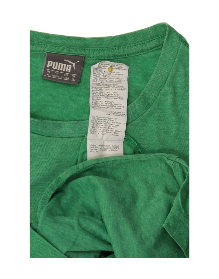 Puma Mens Graphic T-Shirt Top XL Green Polyester