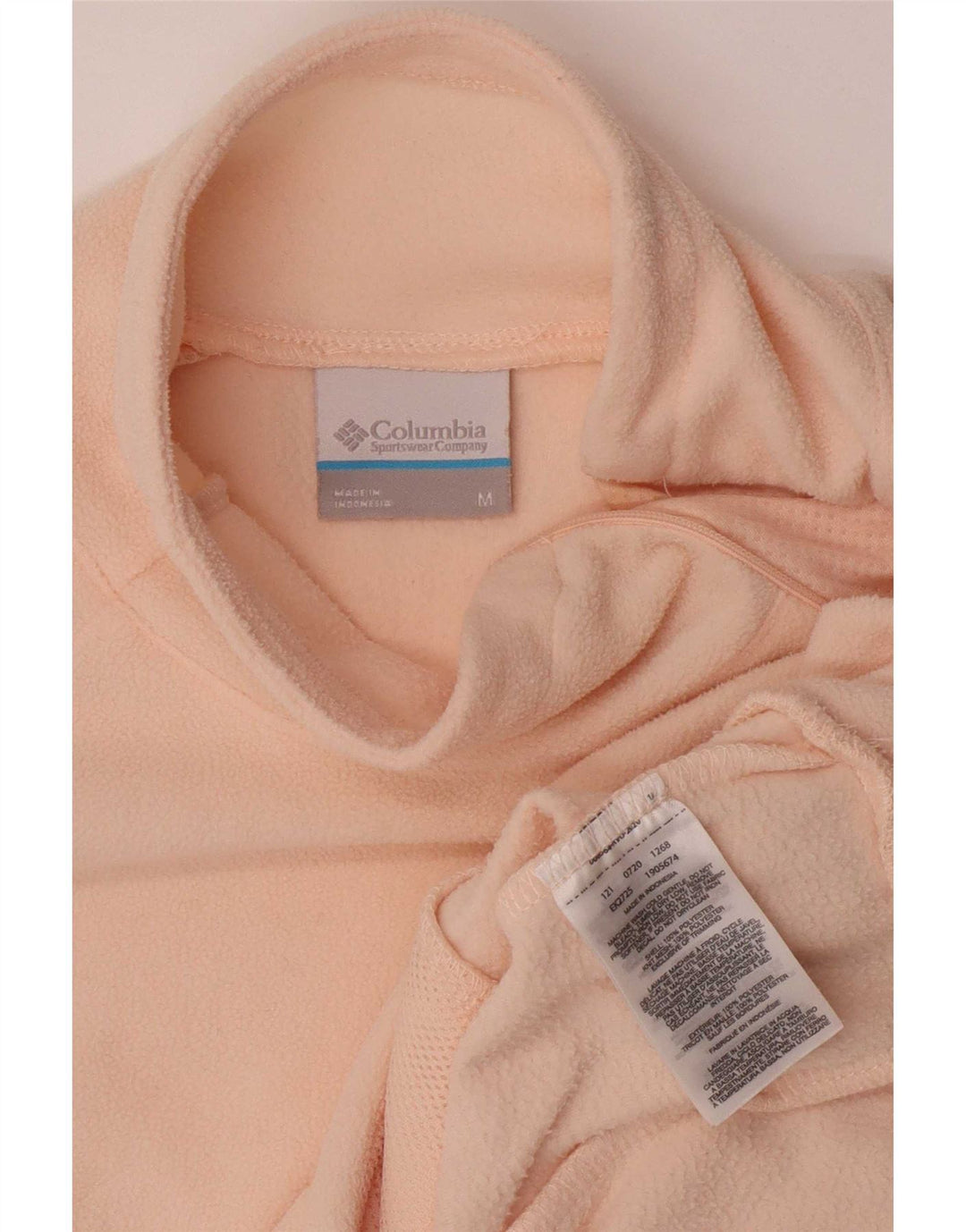 Columbia Womens Zip Neck Fleece Jumper UK 14 Medium Pink Polyester