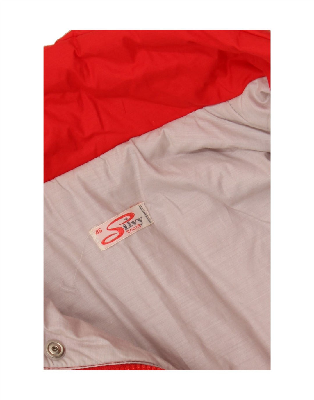 SILVY Mens Gilet IT46 Small Red Colourblock Cotton Vintage Silvy and Second-Hand Silvy from Messina Hembry 