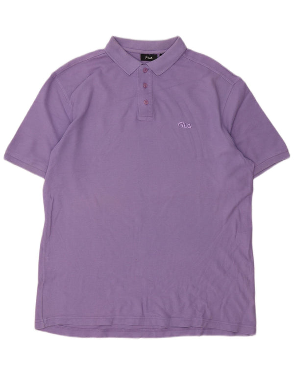 Fila Mens Polo Shirt XL Purple Cotton