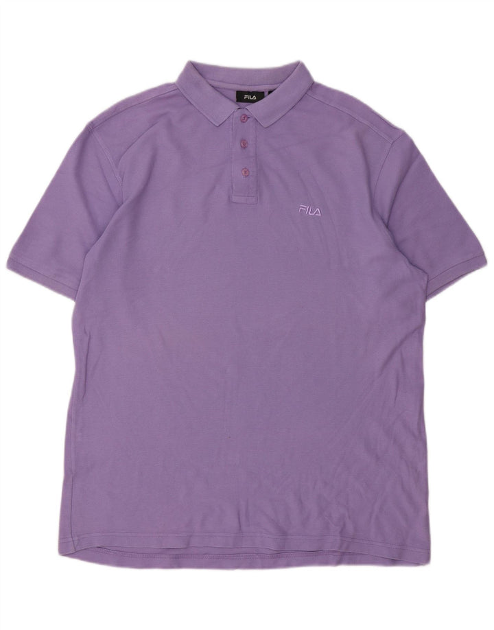 Fila Mens Polo Shirt XL Purple Cotton