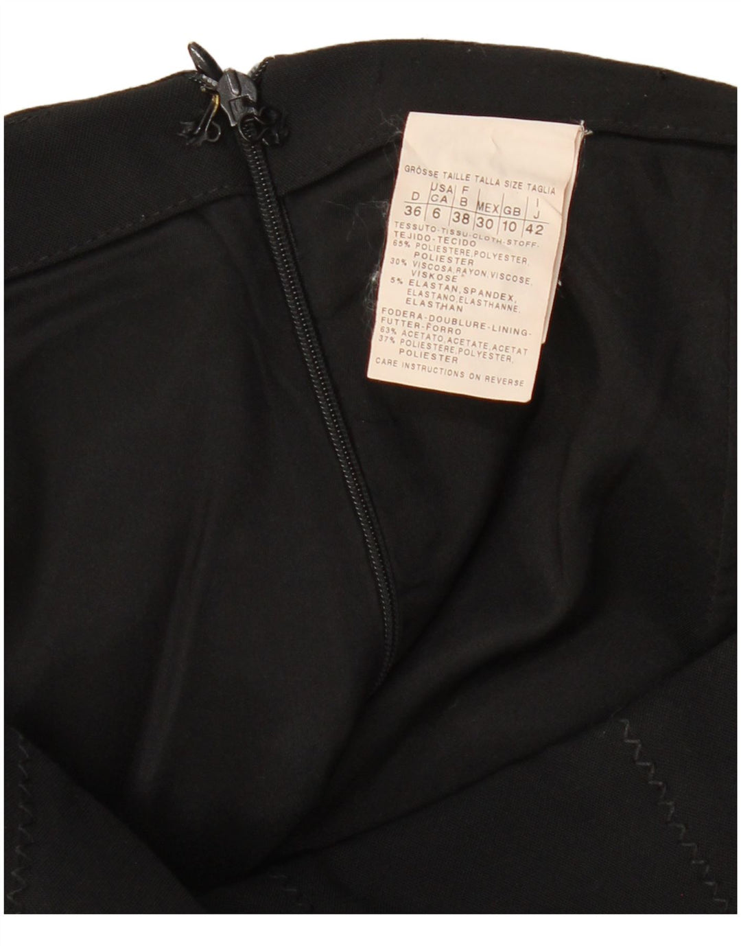 VINTAGE Womens Pencil Skirt UK 10 Small W29  Black Polyester