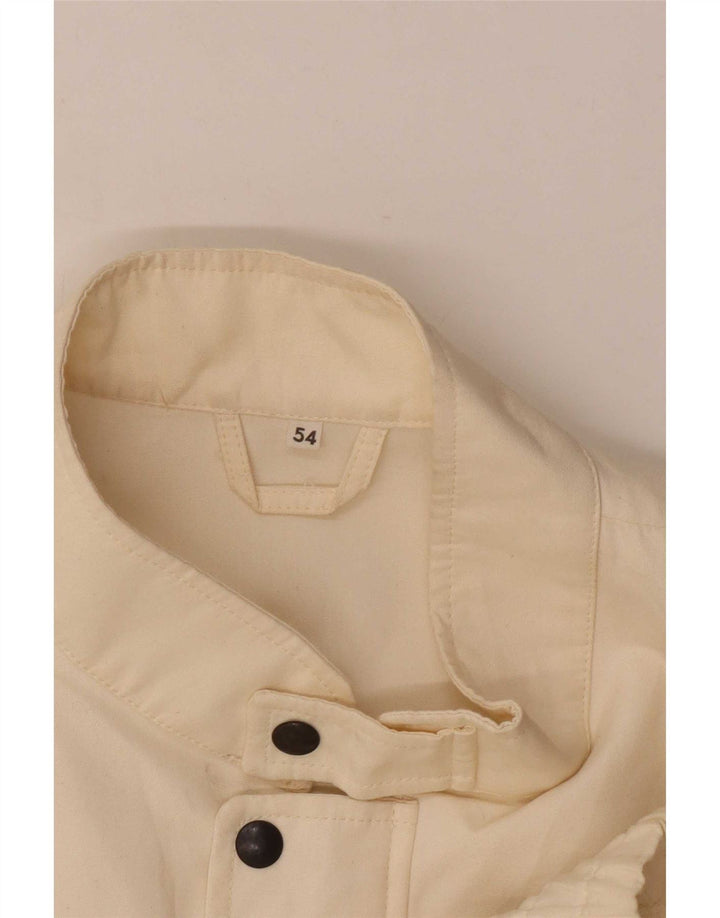 Alexander Mens Bomber Jacket IT 54 2XL Off White Cotton
