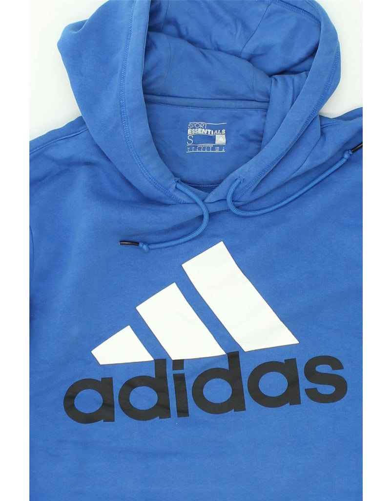 ADIDAS Mens Graphic Hoodie Jumper Small Blue Cotton | Vintage Adidas | Thrift | Second-Hand Adidas | Used Clothing | Messina Hembry 