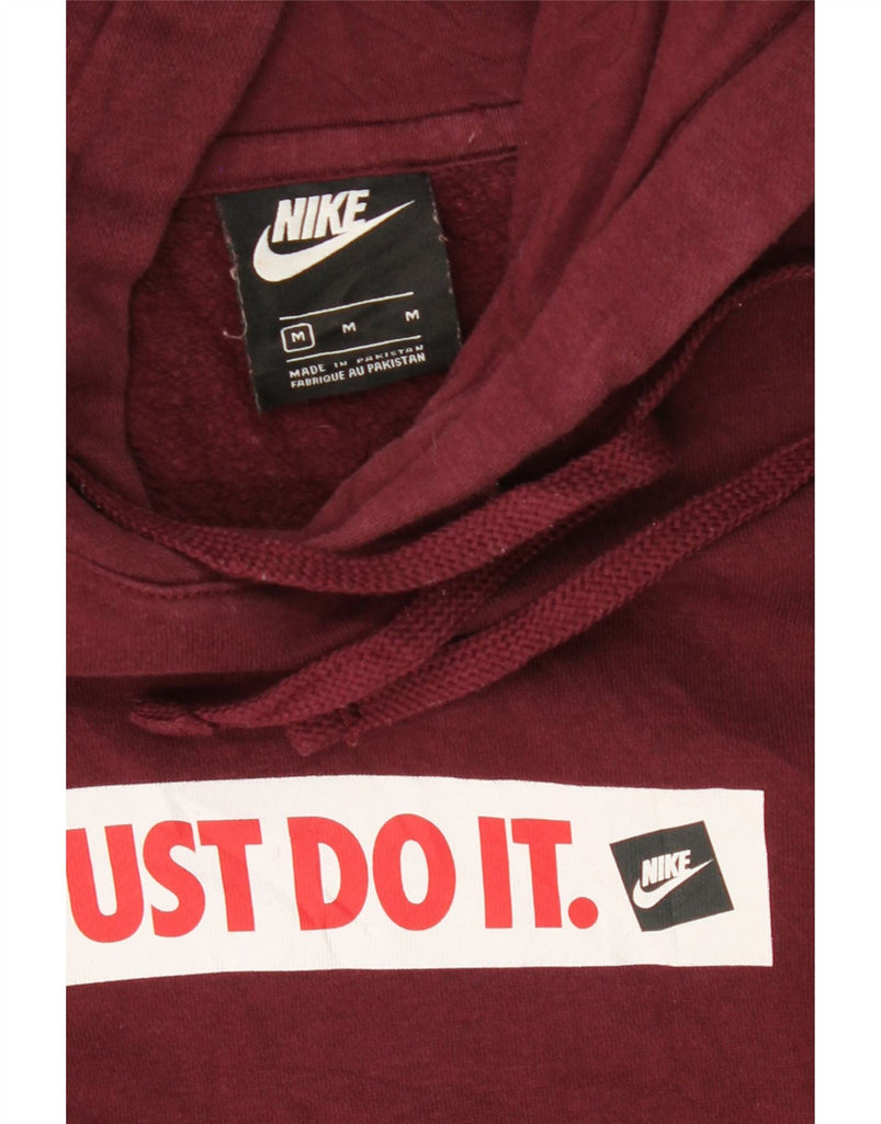NIKE Mens Graphic Hoodie Jumper Medium Burgundy Cotton Vintage Nike and Second-Hand Nike from Messina Hembry 